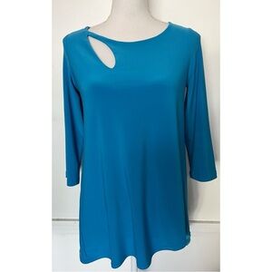 Sympli • Blue Cut-Out Women's Blouse